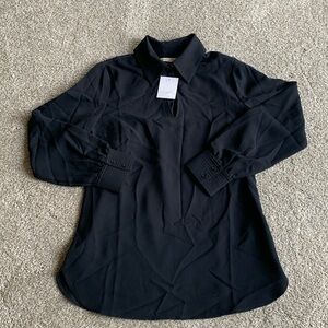 NWT.  Soft Surroundings Top. Black  XS. Cutest details!